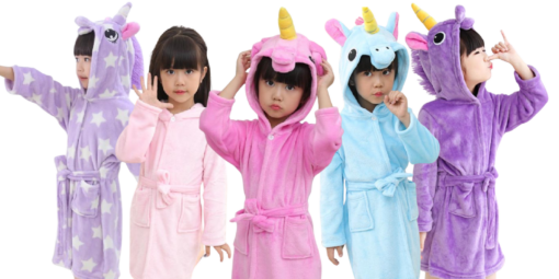 Unicorn Children Hooded Bathrobe