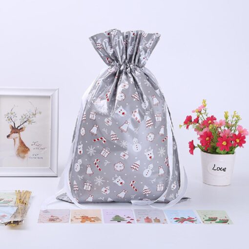 One, Two, or Three Christmas Drawstring Gift Bags - Image 3