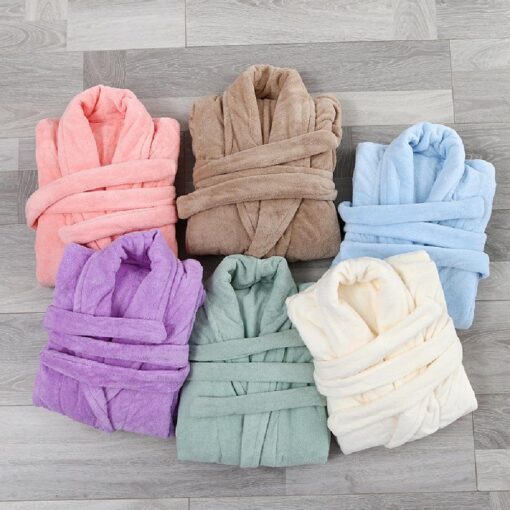 Soft Plush Fleece Bath Robe - Image 11