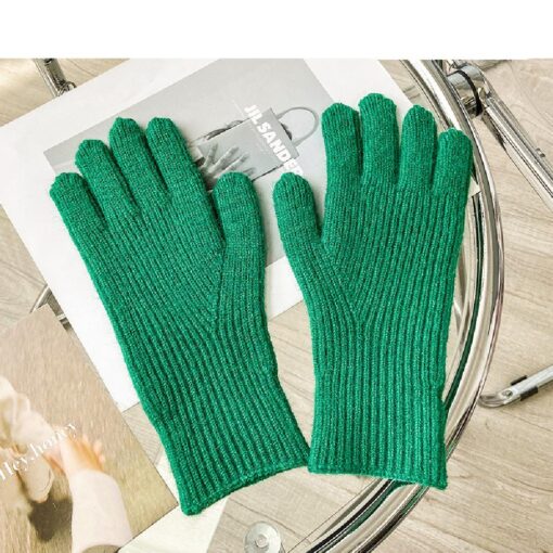 One or Two Pairs Winter Knitted Stretchy Full Fingers Gloves - Image 9