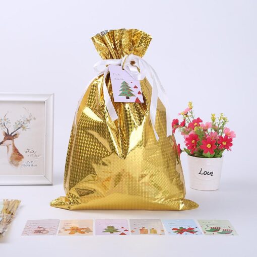 One, Two, or Three Christmas Drawstring Gift Bags - Image 5