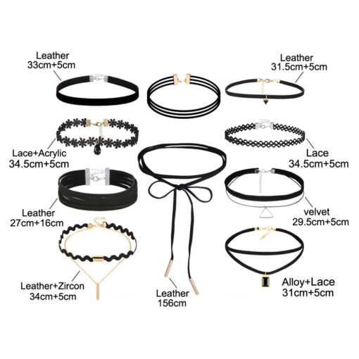 6, 10 or 20 Pieces Retro Choker Set