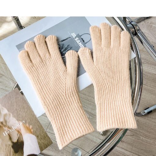 One or Two Pairs Winter Knitted Stretchy Full Fingers Gloves - Image 3