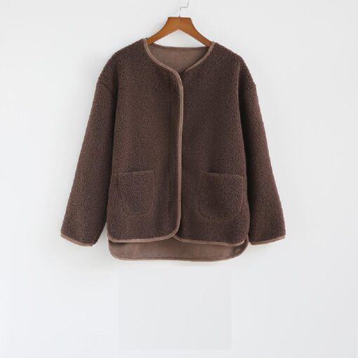 Collarless Lightweight Jacket Coat - Image 4