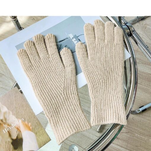 One or Two Pairs Winter Knitted Stretchy Full Fingers Gloves - Image 2