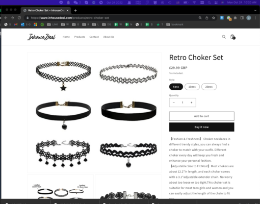 6, 10 or 20 Pieces Retro Choker Set - Image 4