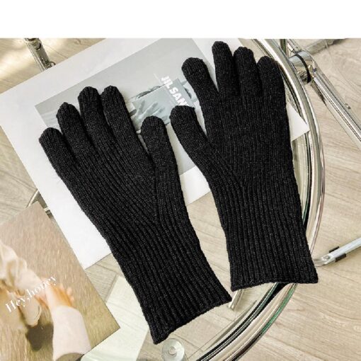 One or Two Pairs Winter Knitted Stretchy Full Fingers Gloves - Image 13