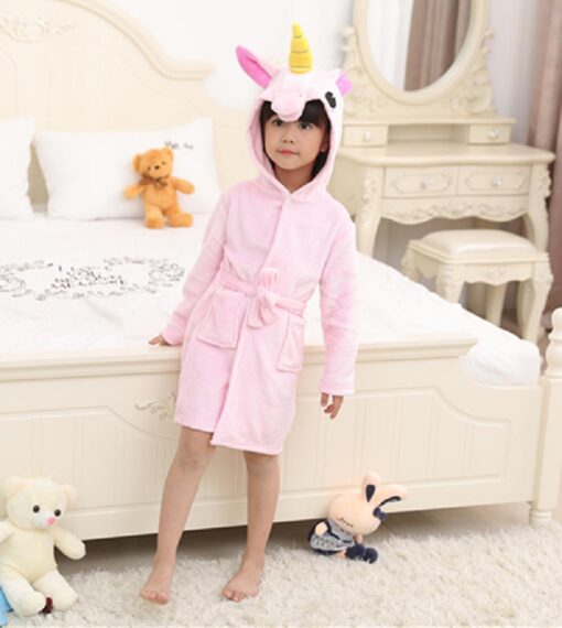 Unicorn Children Hooded Bathrobe - Image 8