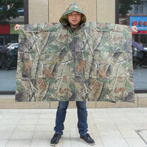 3-in-1 Multifunctional Hooded rain Cover for Hunting, Camping, Hiking and Cycling - Image 9