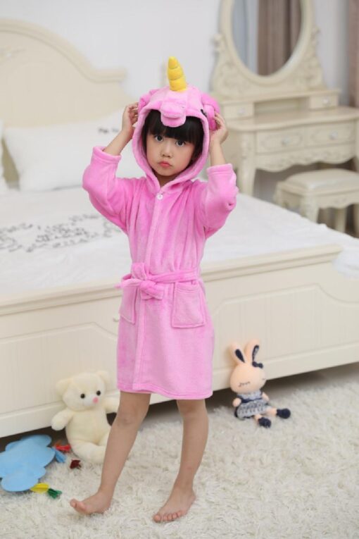 Unicorn Children Hooded Bathrobe - Image 9