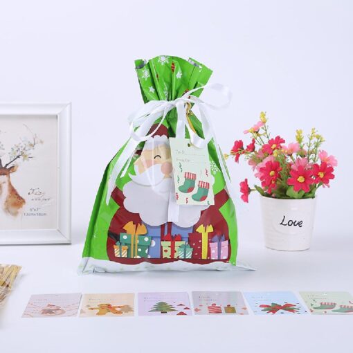 One, Two, or Three Christmas Drawstring Gift Bags - Image 2