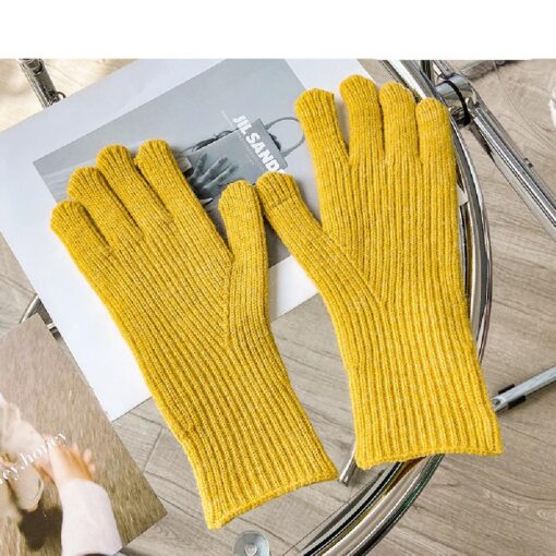 One or Two Pairs Winter Knitted Stretchy Full Fingers Gloves