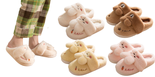 Winter Soft Bottom Cute Rabbit Slippers - Image 12