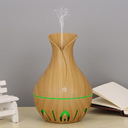 USB mini vase style wood humidifier with Oil set - Image 2