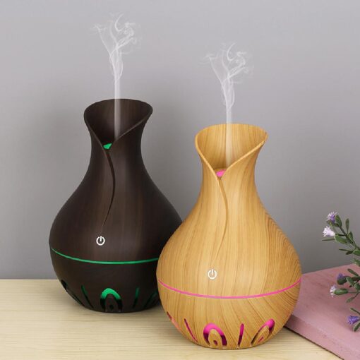 USB mini vase style wood humidifier with Oil set