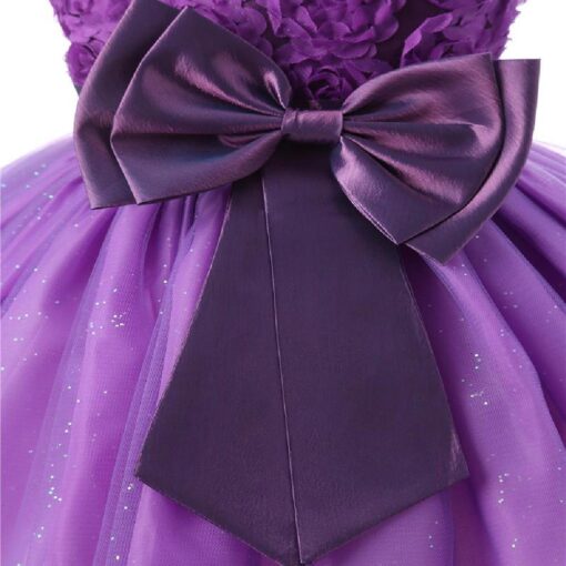 Kids Sleeveless Flowers Bowknot Princess Dress - Image 8