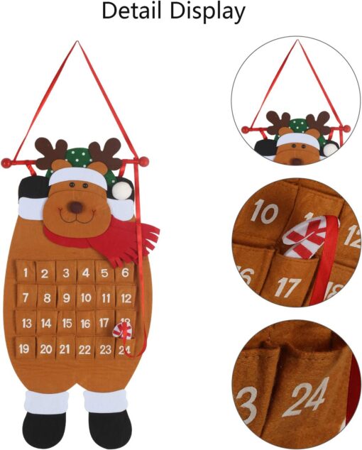 Christmas Advent Hanging Calendar with 24 Pockets - Image 6