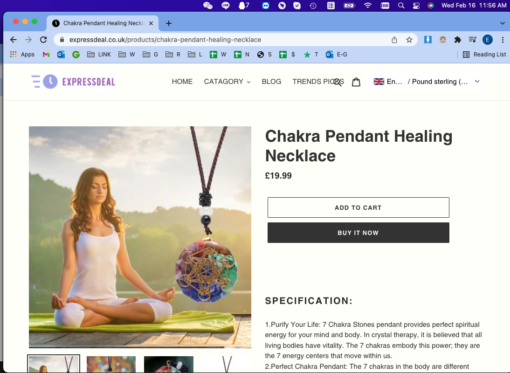 Chakra Pendant Healing Necklace - Image 2