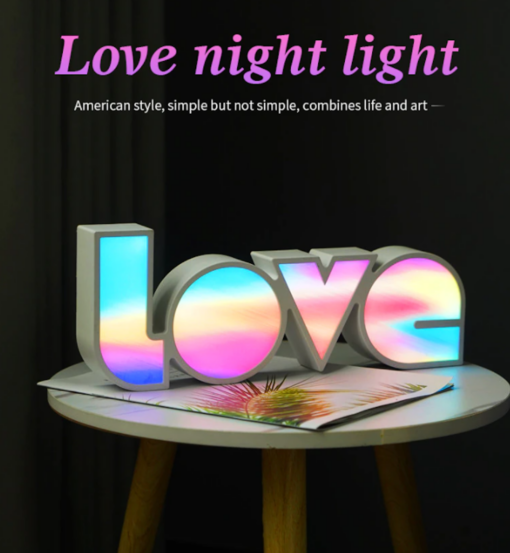 Rainbow LOVE Letter Lamp - Image 2