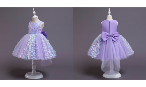 Kids Sleeveless Flower Princess Dress - Image 10