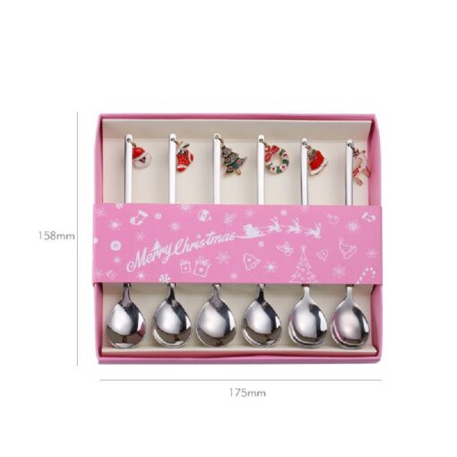 Six-Pieces Christmas Coffee Spoon & Fork Sets - Image 7