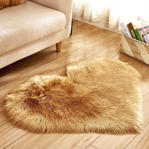 Heart Shaped Fluffy Floor Mat - Image 3