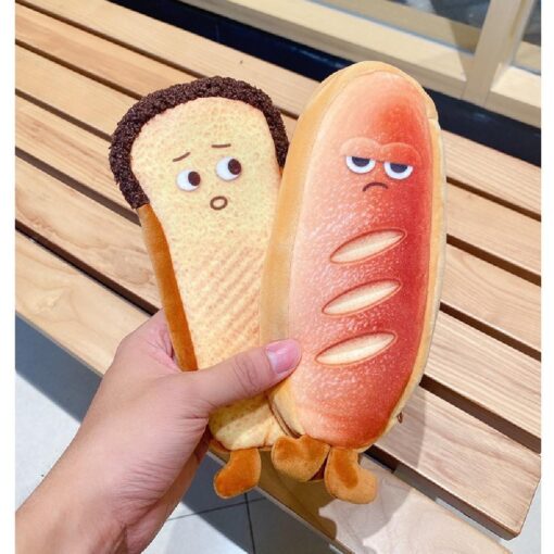 One or Three Funny Bread Pencil Case Creative Plush Pencil Bag - Image 8