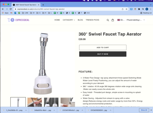 One, Two or Four 360° Swivel Faucet Tap Aerators - Image 8