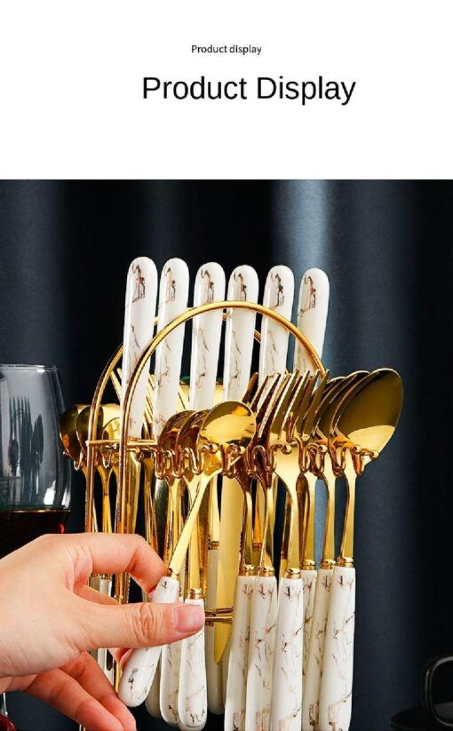 3 or 24 Pieces Ceramic Handle Stainless Steel Cutlery Set - Image 16