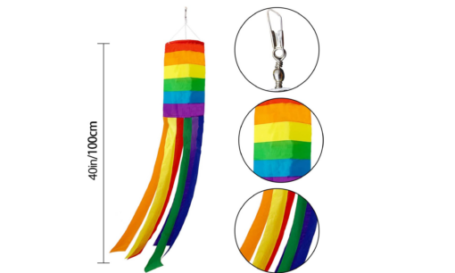 One, Two or Four Rainbow Windsock Flag - Image 7