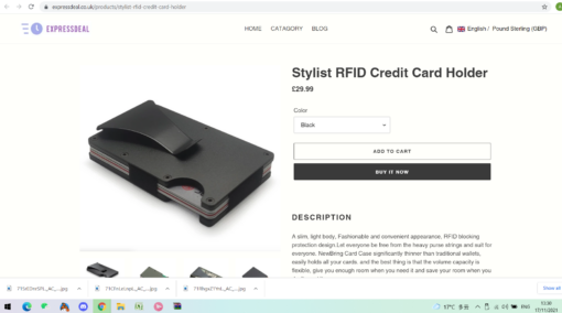 RFID Credit Card Holder with money clip - Image 5