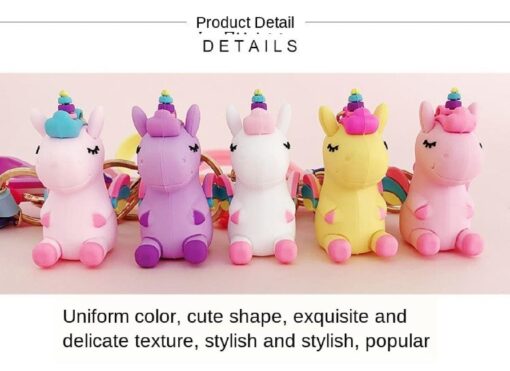 One or Five Silicone Unicorn Doll Key Chain Hanging Ring Ornaments - Image 19