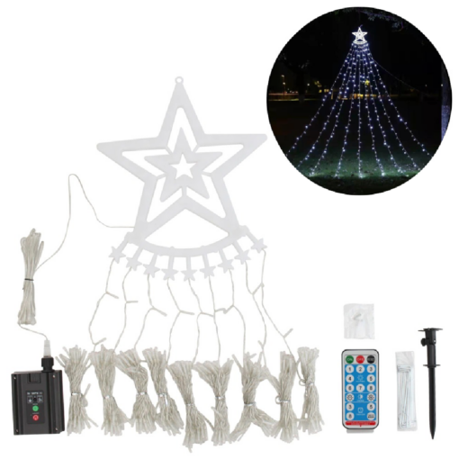 Christmas Solar Star Waterfall String Lights - Image 14