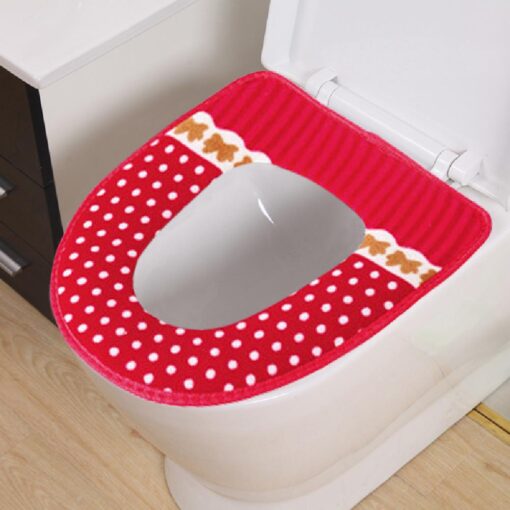 Home Bathroom Polka Dot Toilet Seat Mat - Image 11