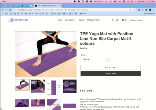 Clearance TPE Yoga Mat with Position Line Non Slip Mat - Image 5