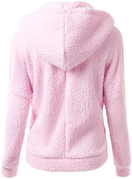 Women's Plush Hoodie Sweater Jacket - Image 13