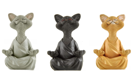 Meditation Yoga Cat Statue - Image 4