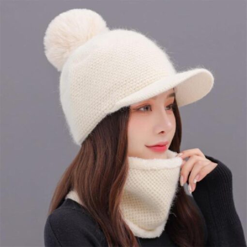 Women's Kintted Cap with optional 2 in 1 Mask and Neck Warmer - Image 6