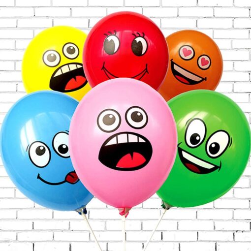 100 Pcs Emoji Party Latex Balloons 12 Inch - Image 7