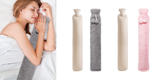 One or Two 2L Extra Long Fluffy Hot Water Bottle with Cover