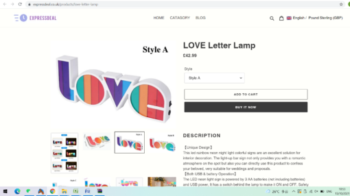 Rainbow LOVE Letter Lamp - Image 11