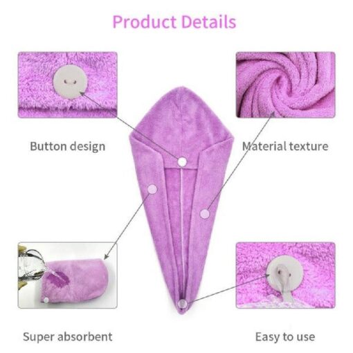 One, Two or Four Ultra Plush Microfiber Hair Towel Wrap - Image 2