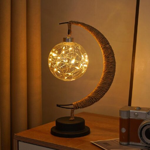 Led Half Moon Rattan Lamp - Image 16