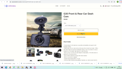 G30 Dash Cam & Optional Rear Cam and upto 32 GB card - Image 4