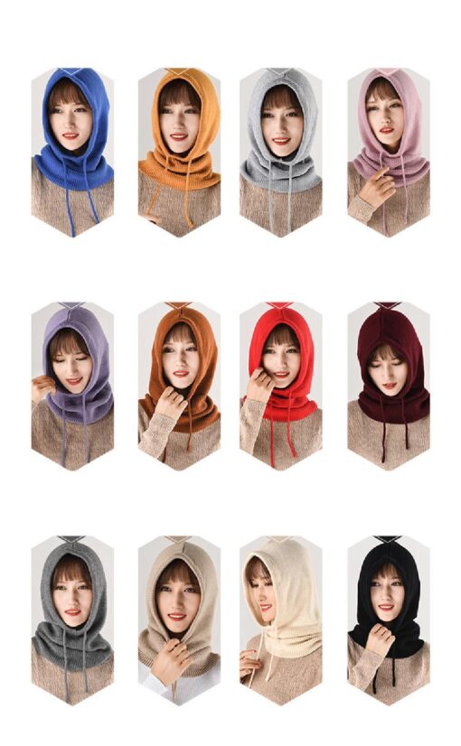 Women Winter Knitted Hood Beanie Hats - Image 22