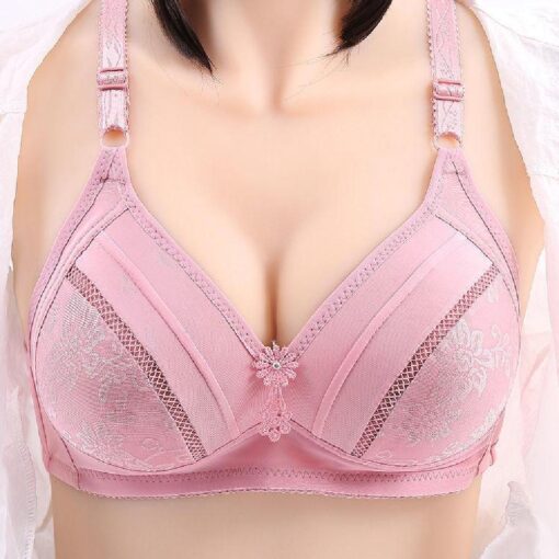 Breathable Comfortable Gathered Push Up Bra - Image 3