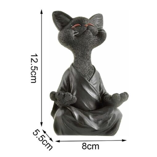 Meditation Yoga Cat Statue - Image 5