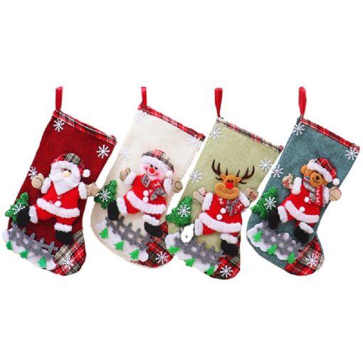 5 Styles 4pcs Christmas Stockings - Image 14