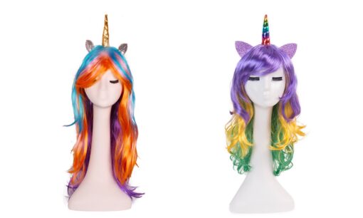 Adults Halloween Unicorn Wig with Horn and Ears - Image 10