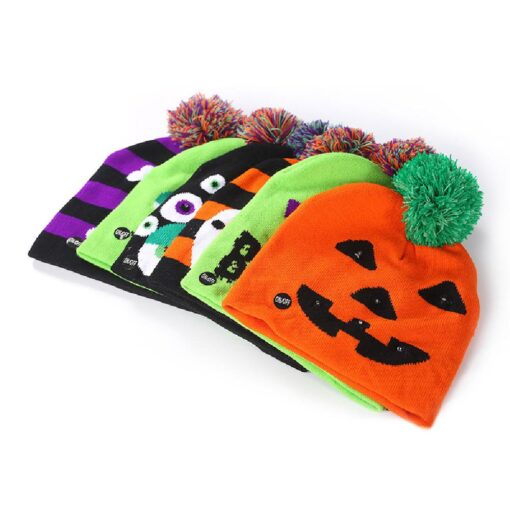 One or Two LED Halloween Beanie Hat - Image 19